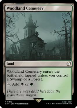[316]【EN】【FOIL】森林の墓地/Woodland Cemetery【PIP】[R][土地]