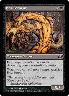 [065]【EN】【FOIL】沼の大蛇/Bog Serpent【PLC】[C][黒]