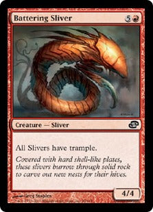 [095]【EN】【FOIL】乱打スリヴァー/Battering Sliver【PLC】[C][赤]