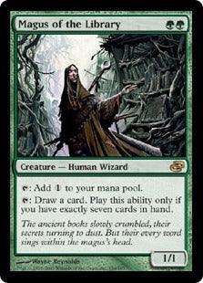 [142]【EN】【FOIL】図書館の大魔術師/Magus of the Library【PLC】[R][緑]