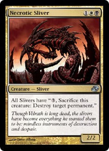 [159]【EN】【FOIL】壊死スリヴァー/Necrotic Sliver【PLC】[U][多色]