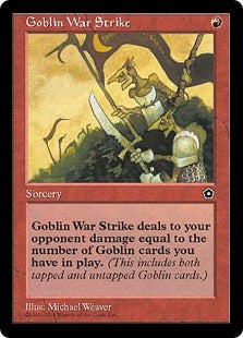 [105]【JP】ゴブリンの集中攻撃/Goblin War Strike【PO2】[C][赤]