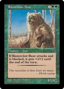 [142]【JP】カミソリ爪の熊/Razorclaw Bear【PO2】[R][緑]