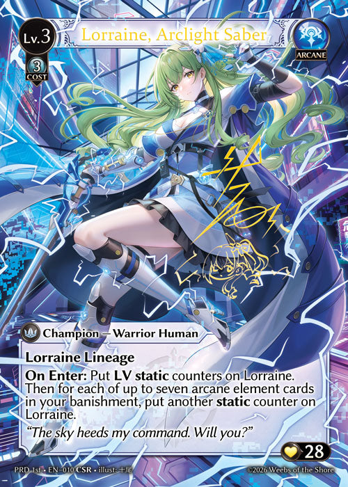 [010]【EN】【FOIL】Lorraine, Arclight Saber【PRD1st】[CSR][Arcane]
