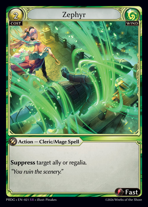[021]【EN】【Grimoire FOIL】Zephyr【PRDG】[SR][Wind]