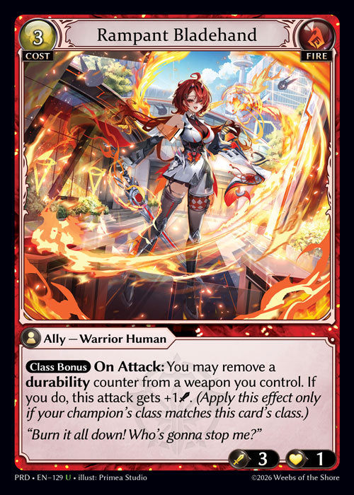 [129]【EN】Rampant Bladehand【PRD】[U][Fire]