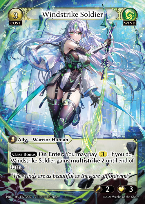 [205]【EN】【FOIL】Windstrike Soldier【PRD1st】[R][Wind]