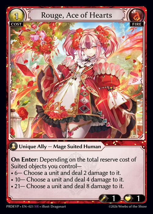 [021]【EN】Rouge, Ace of Hearts【PRDEVP】[SR][Fire]