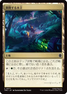 [077]【JP】【サージFOIL】興隆する木立/Thriving Grove【TMC】[C][土地]