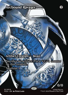 [014]【EN】【FOIL】■ボーダーレス■電結の荒廃者/Arcbound Ravager【PZA】[M][茶]