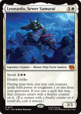 [017]【EN】【FOIL】下水道侍、レオナルド/Leonardo, Sewer Samurai【TMT】[M][白]