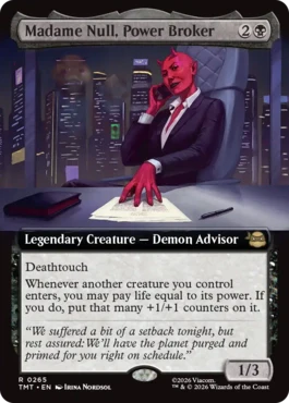 [265]【EN】【FOIL】■拡張アート■権力の仲買人、マダム・ヌル/Madame Null, Power Broker【TMT】[R][黒]
