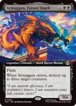 [264]【EN】【FOIL】■拡張アート■未来のサメ、アルマゴン/Armaggon, Future Shark【TMT】[R][黒]