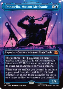 [216]【EN】【FOIL】■ボーダーレス■ミュータントの機械工、ドナテロ/Donatello, Mutant Mechanic【TMT】[M][青]