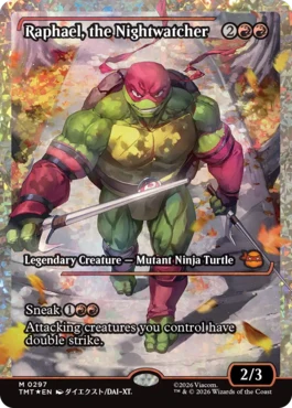 [297]【EN】【フラクチャーFOIL】■ショーケース■ナイトウォッチャー、ラファエロ/Raphael, the Nightwatcher【TMT】[M][赤]