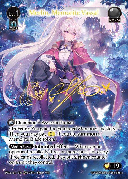 [005]【EN】【FOIL】Merlin, Memorite Vassal【PTM1st】[CSR][Norm]