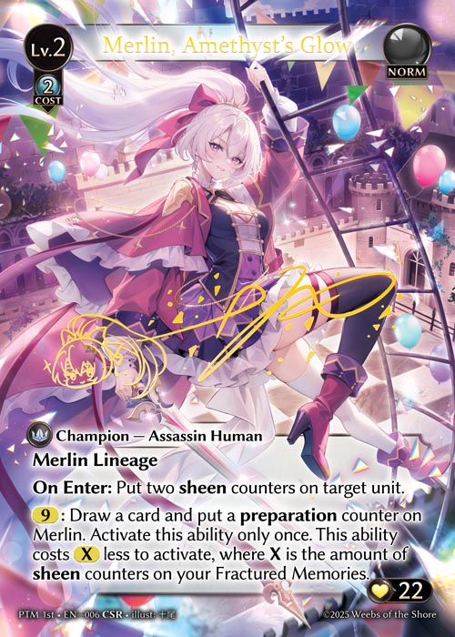[006]【EN】【FOIL】Merlin, Amethyst's Glow【PTM1st】[CSR][Norm]