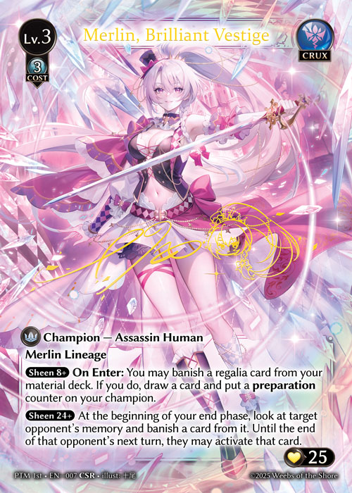 [007]【EN】【FOIL】Merlin, Brilliant Vestige【PTM1st】[CSR][Crux]
