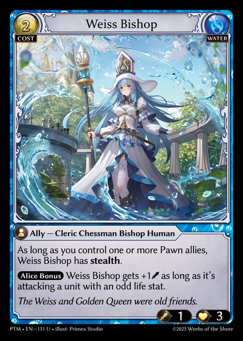 [131]【EN】【FOIL】Weiss Bishop【PTM】[U][Water]