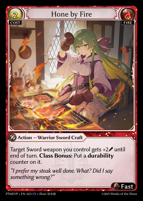[023]【EN】【FOIL】Hone by Fire【PTMEVP】[SR][Fire]