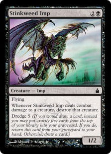 [107]【EN】【FOIL】臭い草のインプ/Stinkweed Imp【RAV】[C][黒]