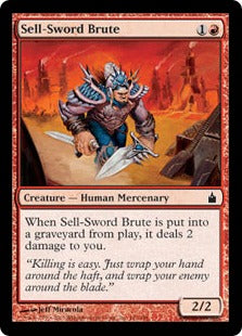 [142]【EN】【FOIL】売剣の粗暴者/Sell-Sword Brute【RAV】[C][赤]