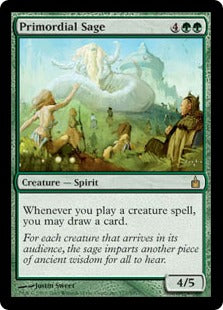 [177]【EN】【FOIL】始原の賢者/Primordial Sage【RAV】[R][緑]