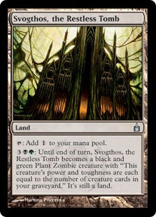 [283]【EN】【FOIL】安息の無い墓、スヴォグトース/Svogthos, the Restless Tomb【RAV】[U][土地]