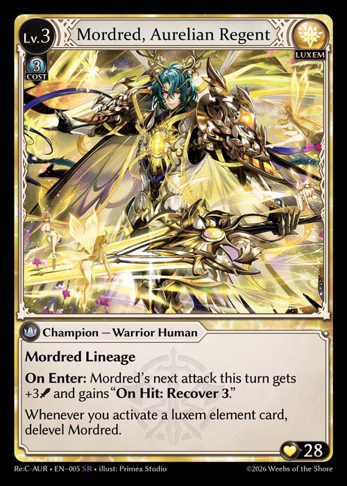 [005]【EN】Mordred, Aurelian Regent【ReCAUR】[SR][Luxem]