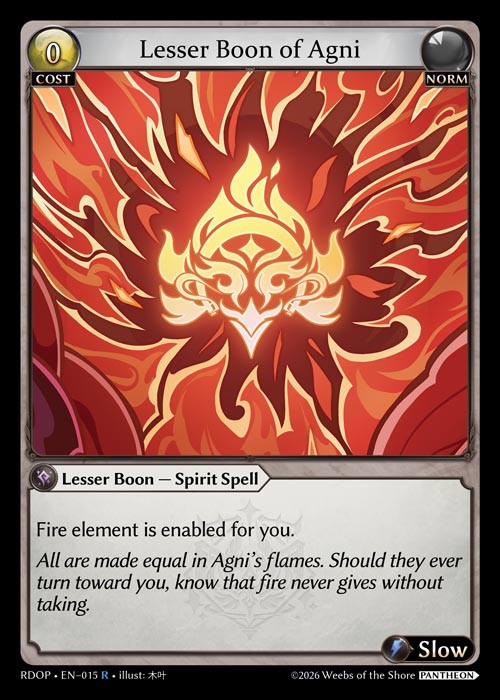 [015]【EN】Lesser Boon of Agni【RDOP】[R][Norm]
