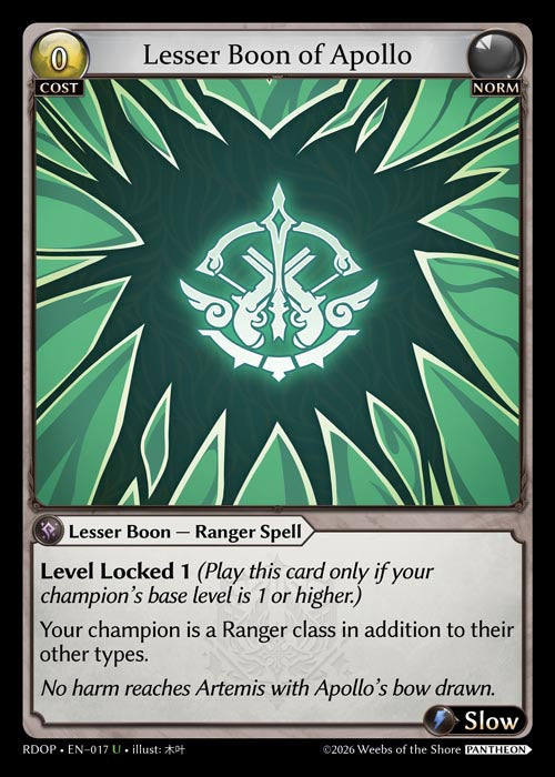 [017]【EN】Lesser Boon of Apollo【RDOP】[U][Norm]