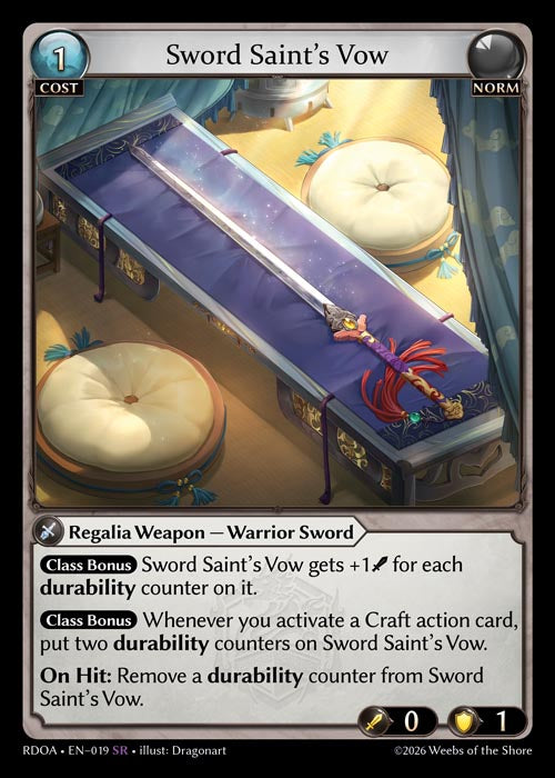 [019]【EN】【FOIL】Sword Saint's Vow【RDOA】[SR][Norm]