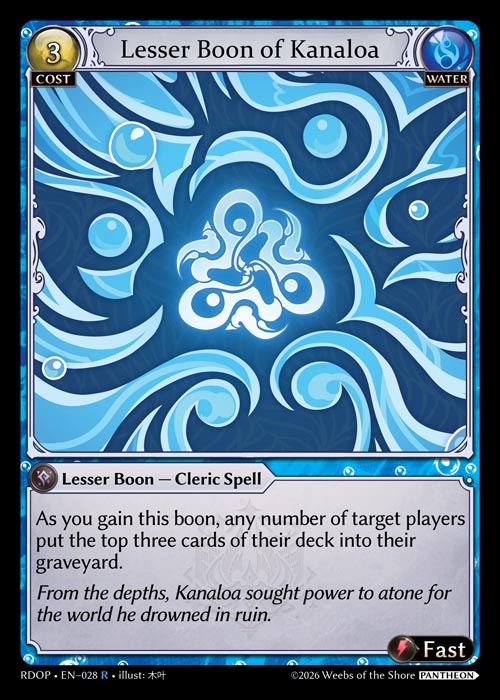 [028]【EN】Lesser Boon of Kanaloa【RDOP】[R][Water]