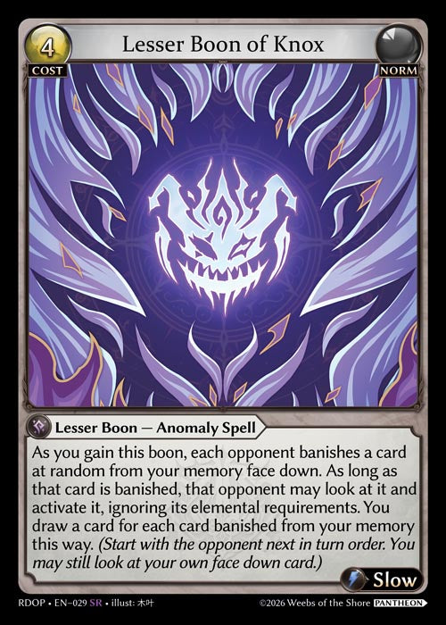[029]【EN】Lesser Boon of Knox【RDOP】[SR][Norm]