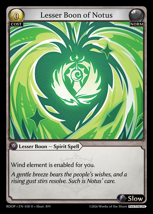 [030]【EN】Lesser Boon of Notus【RDOP】[R][Norm]