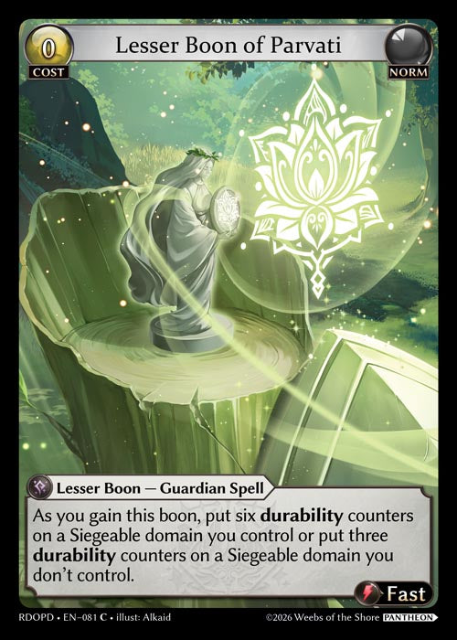 [081]【EN】Lesser Boon of Parvati【RDOPD】[C][Norm]