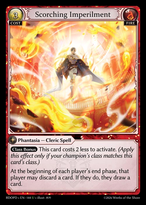 [144]【EN】【FOIL】Scorching Imperilment【RDOPD】[U][Fire]