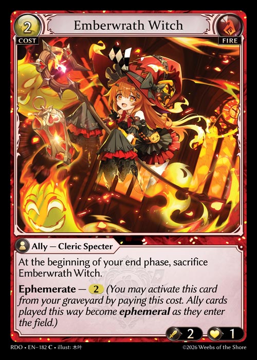 [182]【EN】【FOIL】Emberwrath Witch【RDO】[C][Fire]