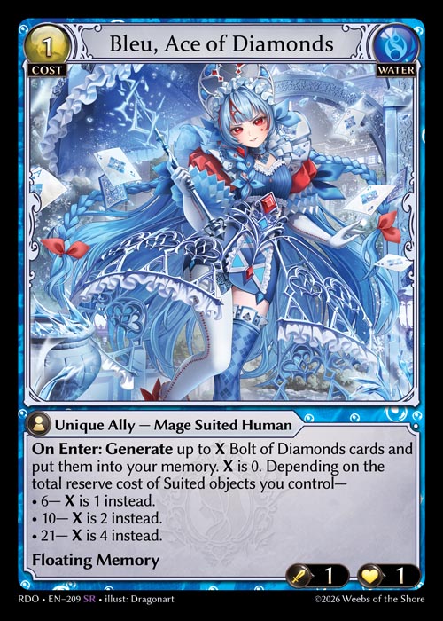 [209]【EN】【FOIL】Bleu, Ace of Diamonds【RDO】[SR][Water]