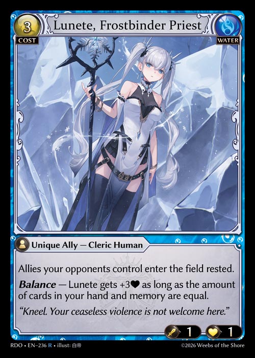 [236]【EN】Lunete, Frostbinder Priest【RDO】[R][Water]