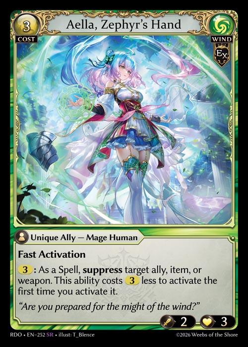 [252]【EN】Aella, Zephyr's Hand【RDO】[SR][Wind]