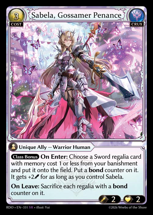 [331]【EN】【FOIL】Sabela, Gossamer Penance【RDO】[SR][Crux]