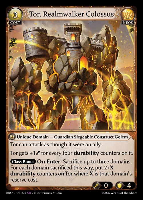 [370]【EN】【FOIL】Tor, Realmwalker Colossus【RDO】[SR][Neos]