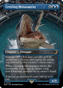 [002]【EN】■ボーダーレス■高揚するモササウルス/Cresting Mosasaurus【REX】[R][青]