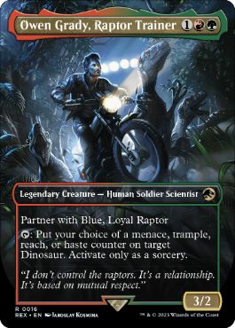 [016]【EN】【FOIL】■ボーダーレス■ラプトルの調教師、オーウェン・グレイディ/Owen Grady, Raptor Trainer【REX】[R][多色]