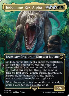 [014]【EN】【FOIL】■ボーダーレス■君臨するもの、インドミナス・レックス/Indominus Rex, Alpha【REX】[R][多色]