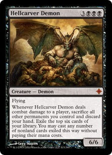 [113]【EN】【FOIL】地獄彫りの悪魔/Hellcarver Demon【ROE】[M][黒]