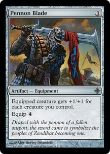 [221]【EN】【FOIL】団旗の刃/Pennon Blade【ROE】[U][茶]