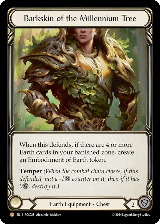 [028]【EN】【Rainbow Foil】千年樹の樹皮鎧/Barkskin of the Millennium Tree【ROS】[Earth][L]