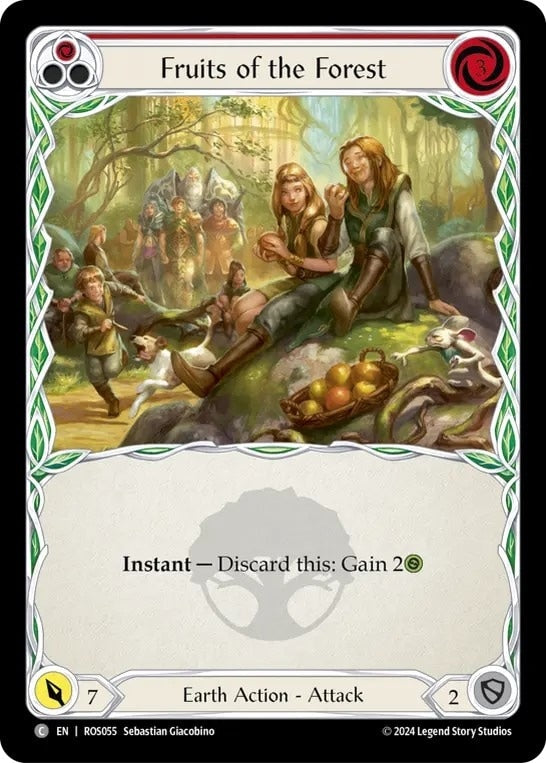 [055]【EN】【Rainbow Foil】森の果実/Fruits of the Forest[赤]【ROS】[Earth][C]